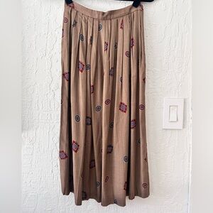 Givenchy Tan Skirt with Red and Blue Accents